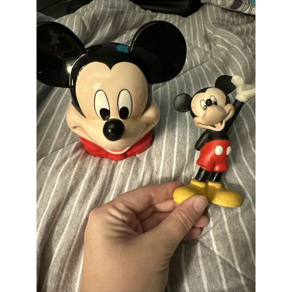 VINTAGE MICKEY MOUSE DISNEY ENESCO FIGURE AND COIN BANK